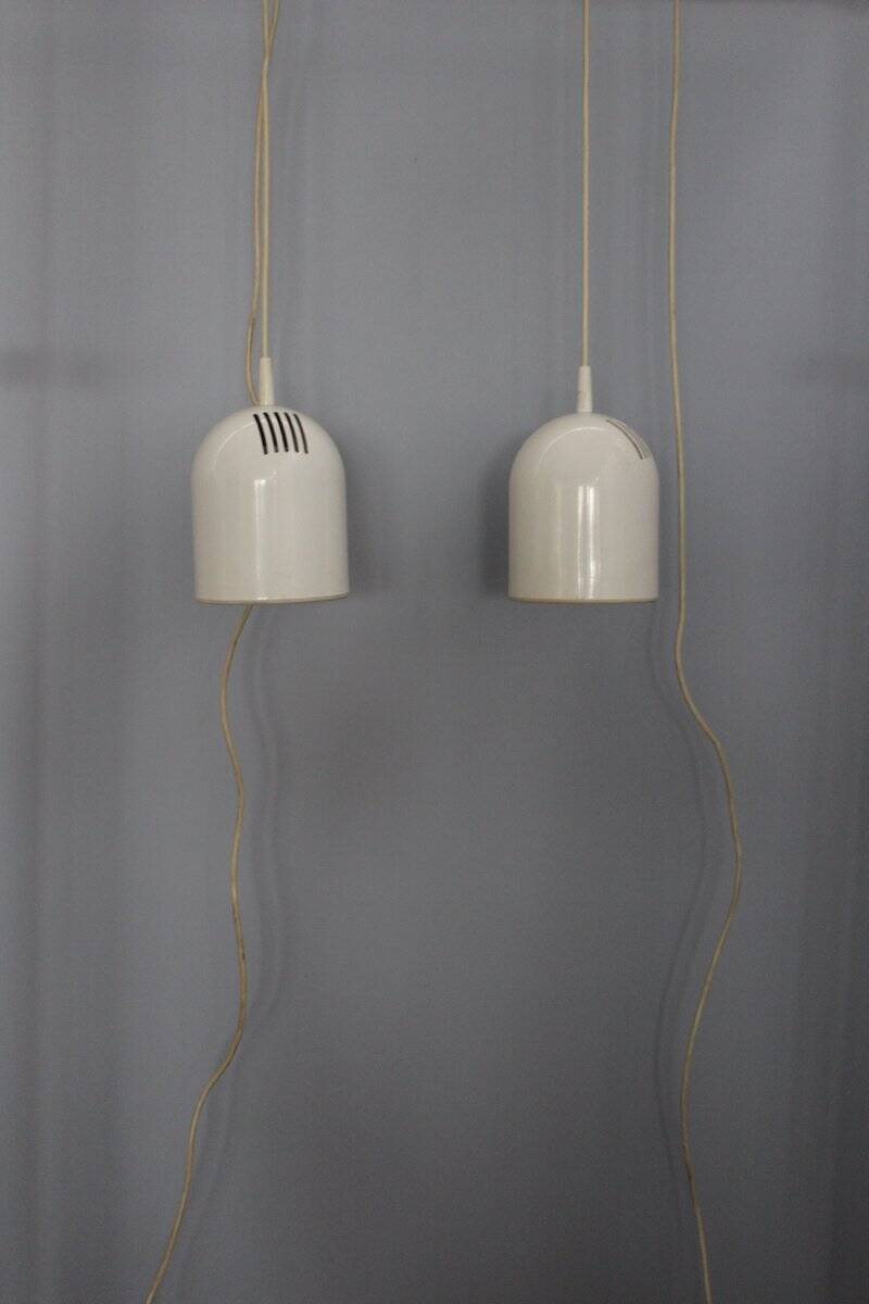 White Ceiling Lights, 1970s, Set of 2