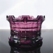 Cache-pot ou photophore brutaliste en verre