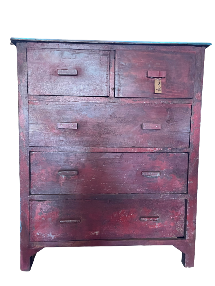 Antique teak chest of drawers