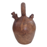 Gargoulette, terracotta jug covered with leather