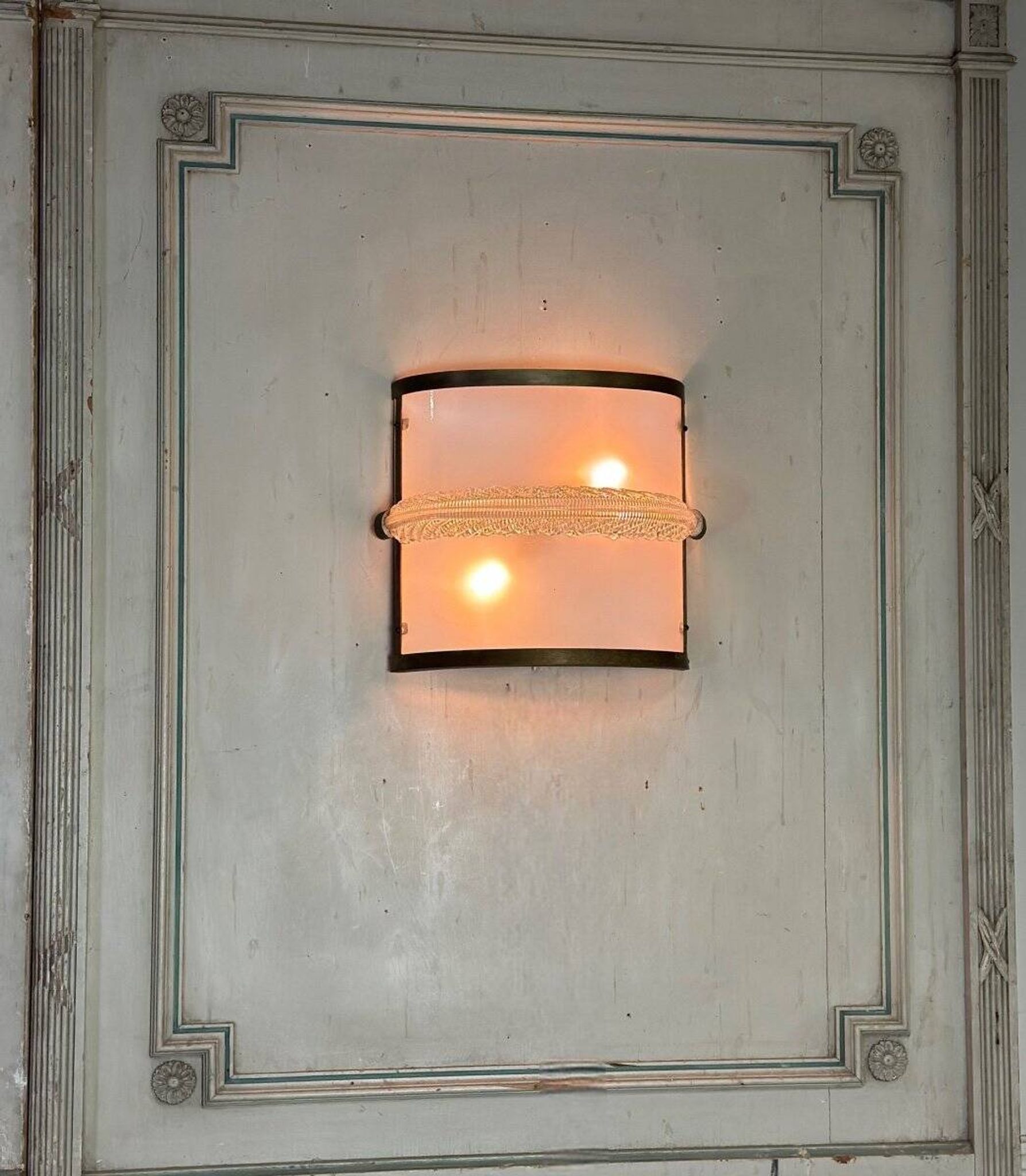 Pair of Venetian wall lights in Murano glass circa 1950