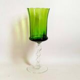 Emerald green chalice Empoli 70s Height 32 cm