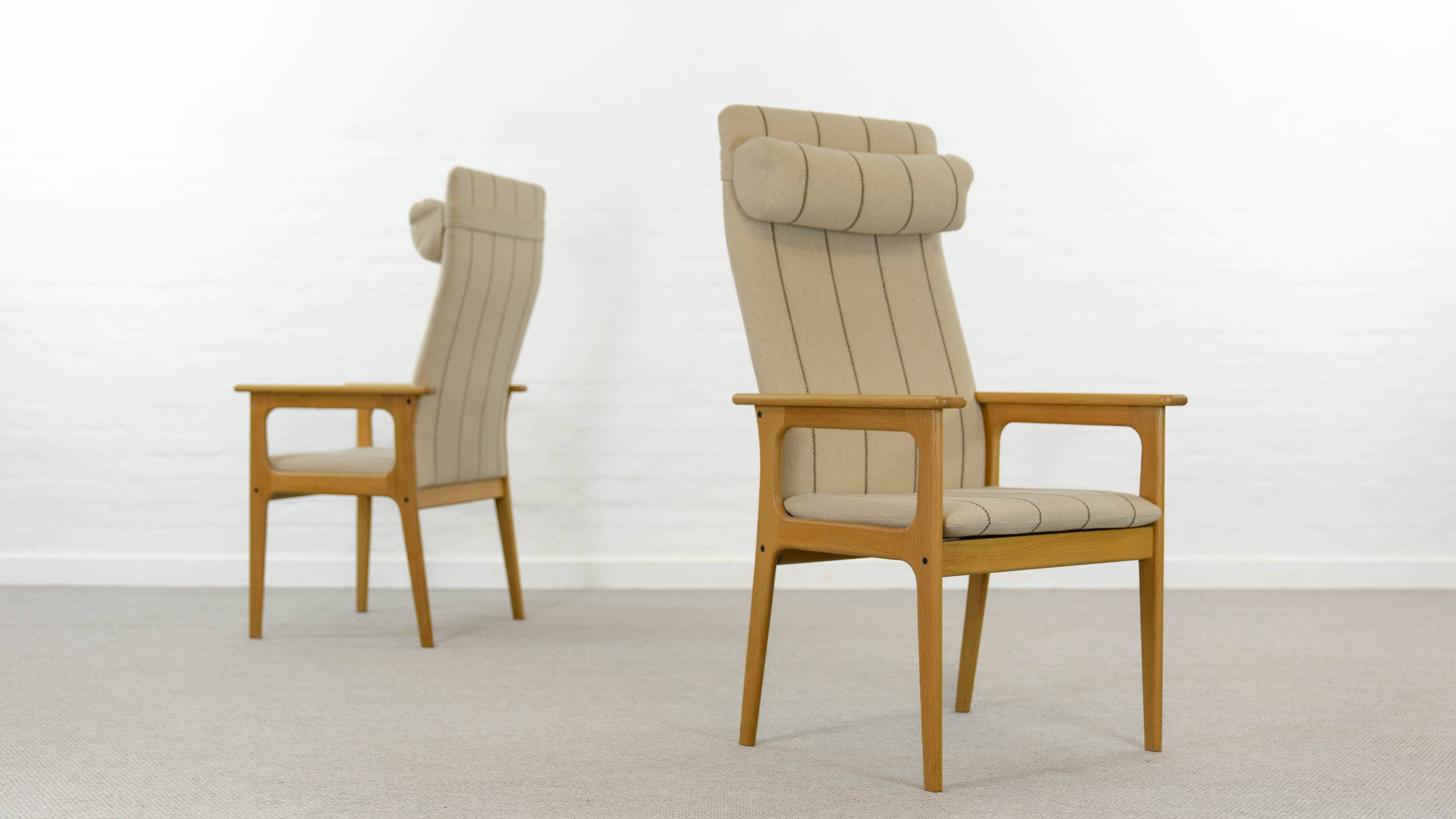 Pair of danish highback chairs by domus danica