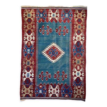 Hand-woven Turkish vintage kilim 166x116 cm