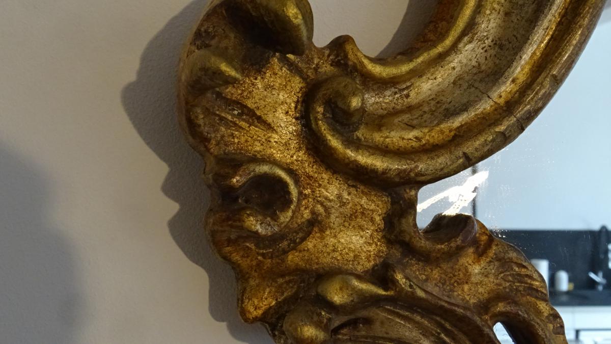 Mirror in wood carved and gilded 65x90cm