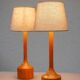 Lampes de table en chêne scandinave d'Elpe, ensemble de 2