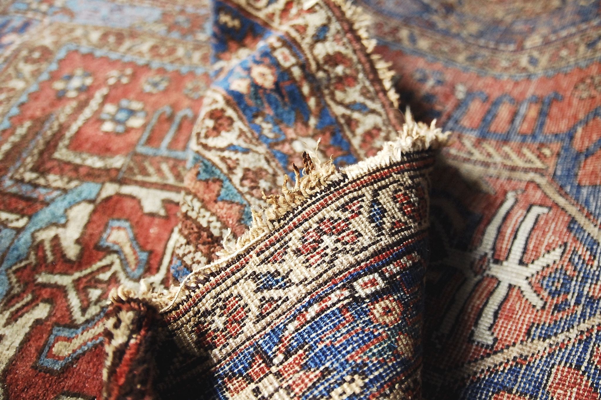 Antique Hand-woven Persian Heriz Carpet, 1920 s - 140x97cm