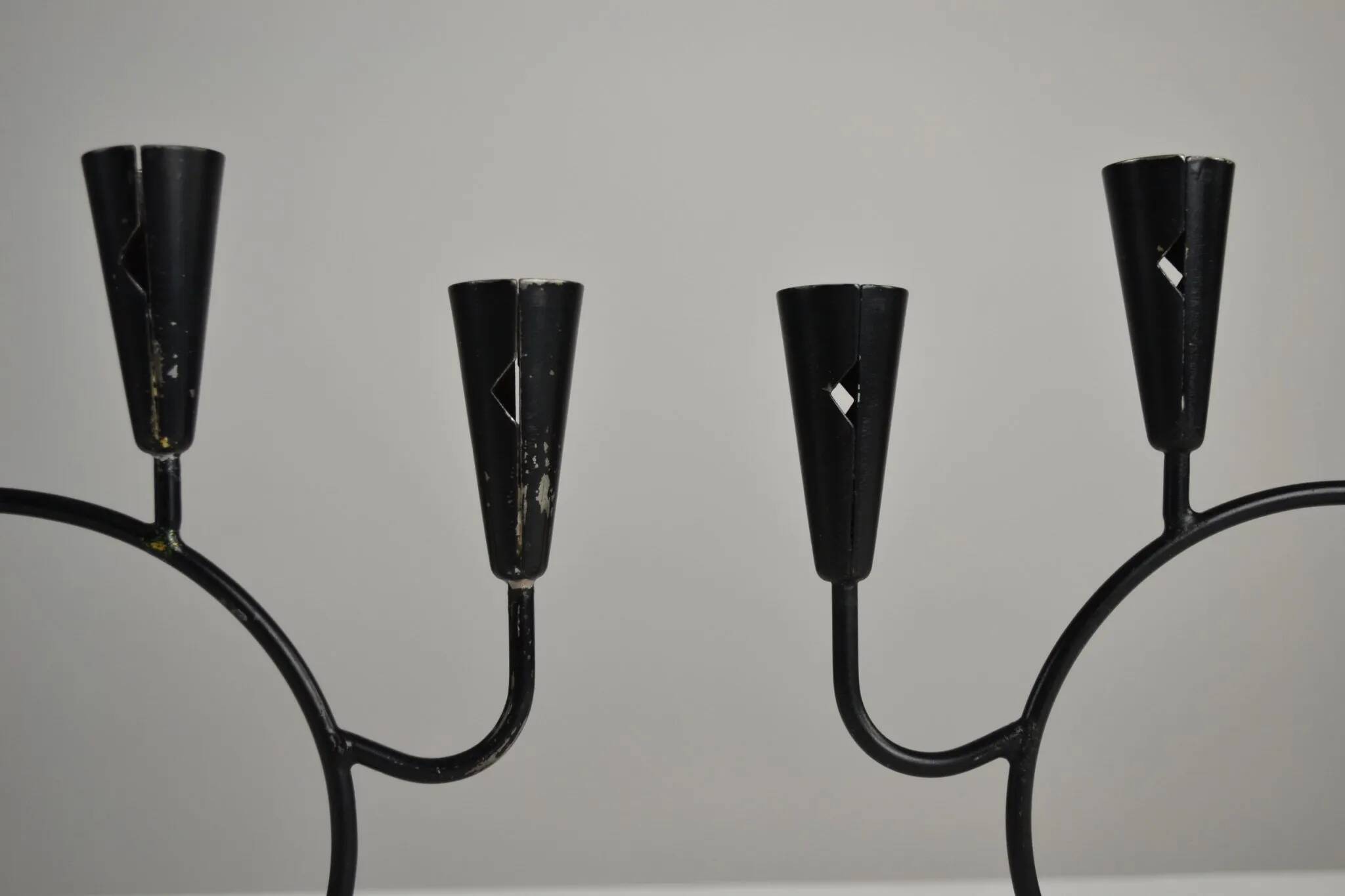 Pair of Candelabras by Nils “Kricke” Wahlström for Ystad-Metall, Sweden, 1950s