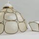 Vintage mother-of-pearl pendant light – Geometric style, 70s