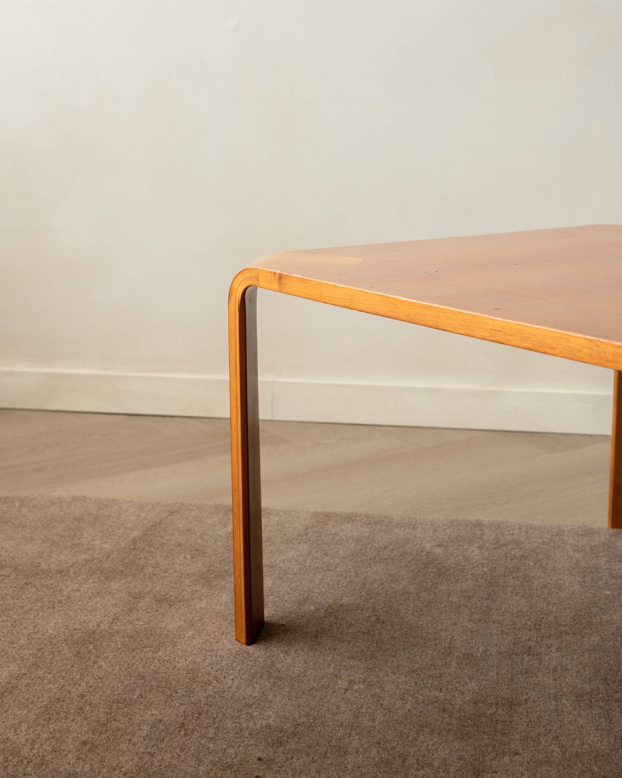 Curved Plywood Coffee Table T-2001 by Saburo Inui for Tendo Mokko, 1960s