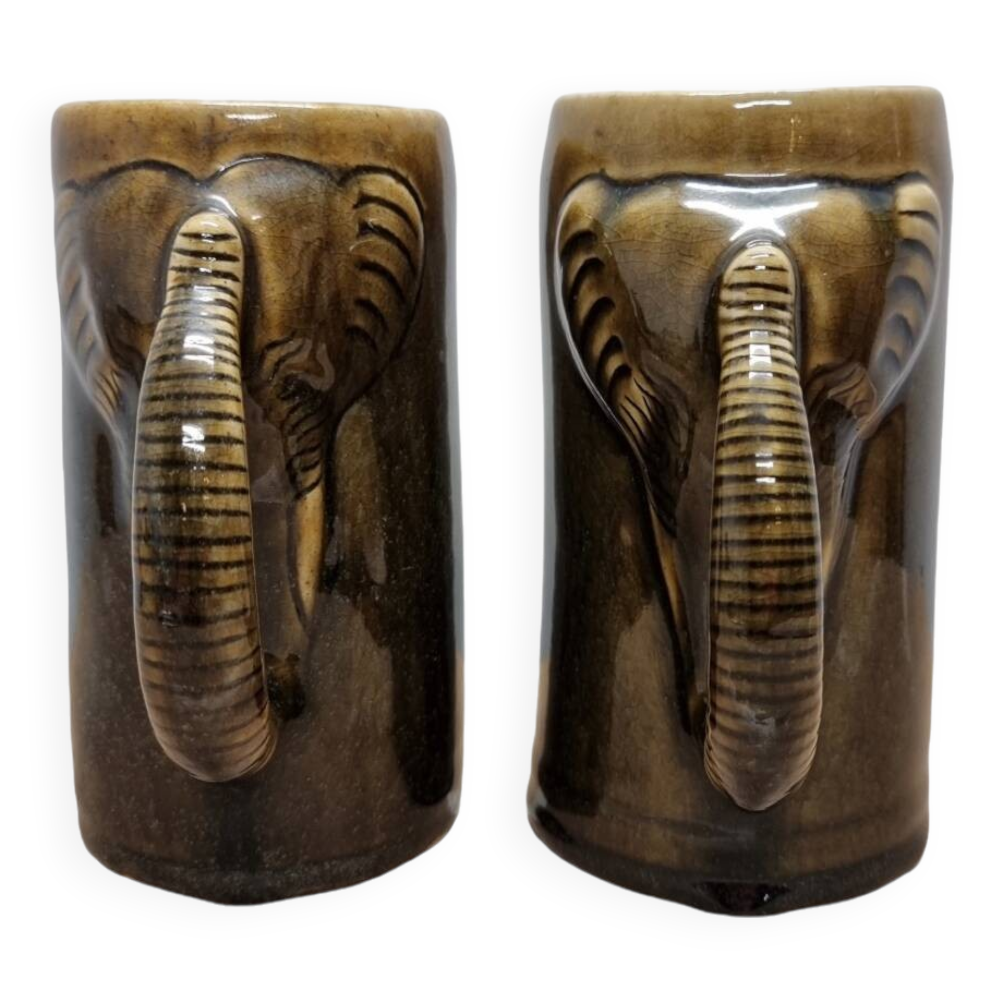 Vintage Thai Celadon Mugs Elephant, from the 60s