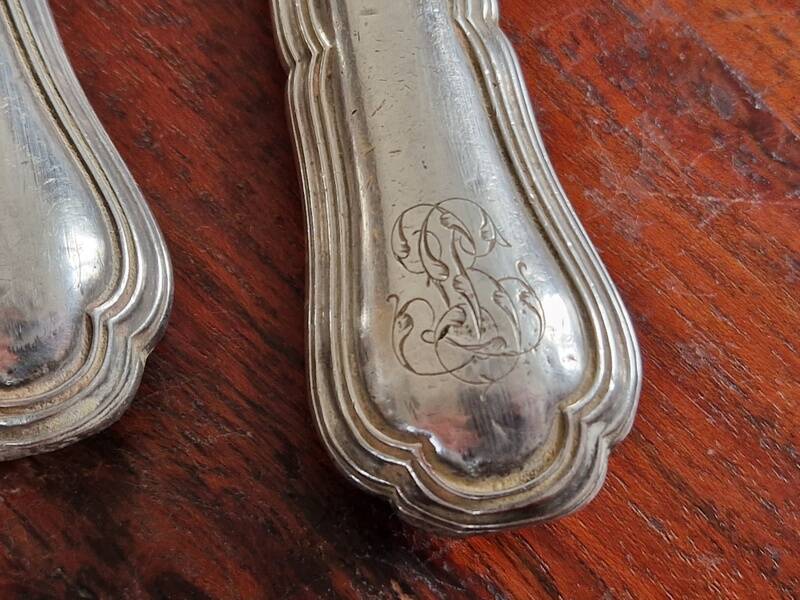 Service carving set with hollow silver handle - Spatours model