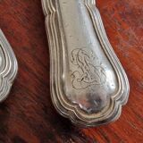 Service carving set with hollow silver handle - Spatours model