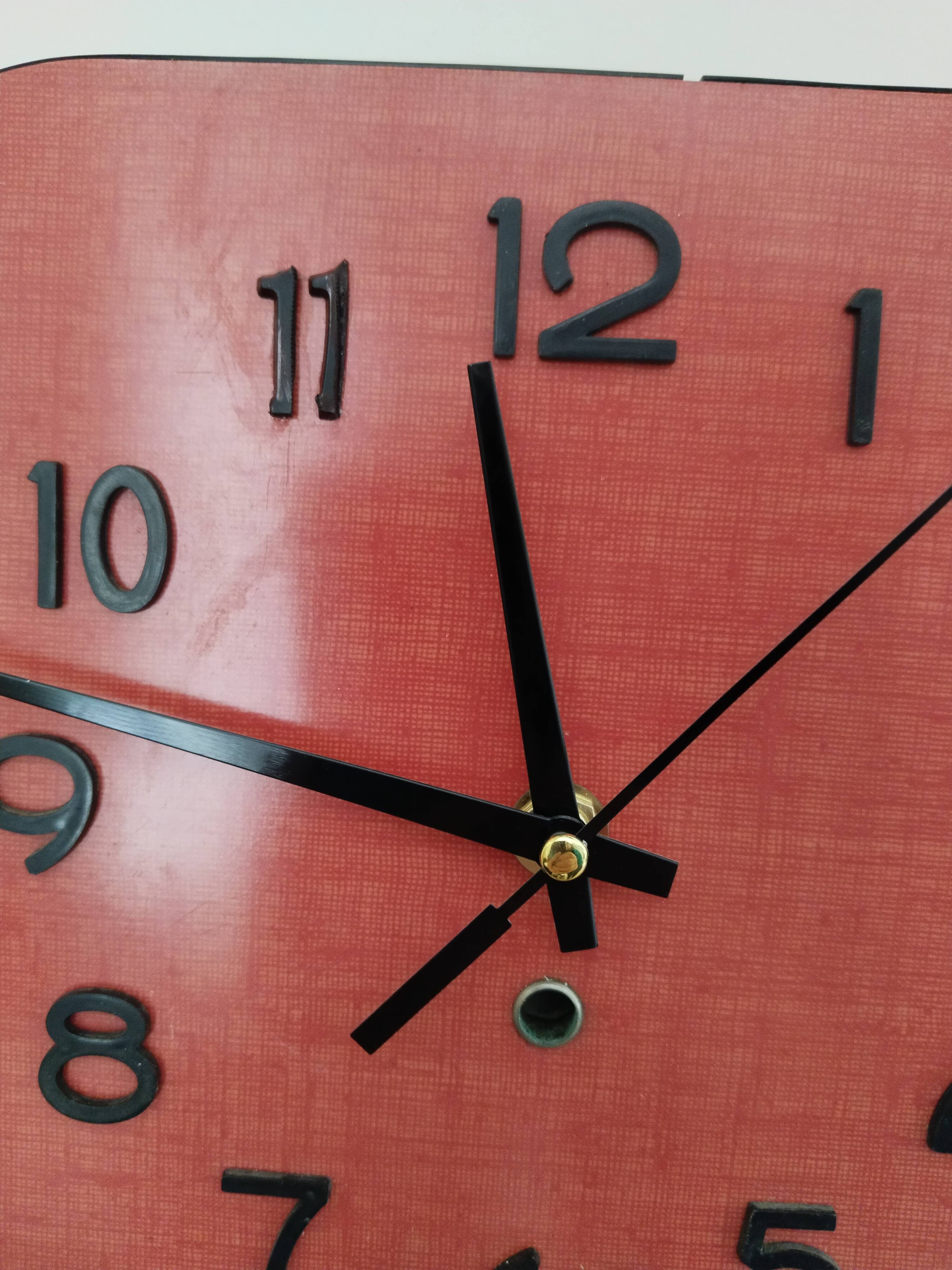 Pendulum in red and black formica, vintage, 1950s, functional