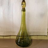 Vintage olive green glass carafe