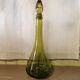 Vintage olive green glass carafe