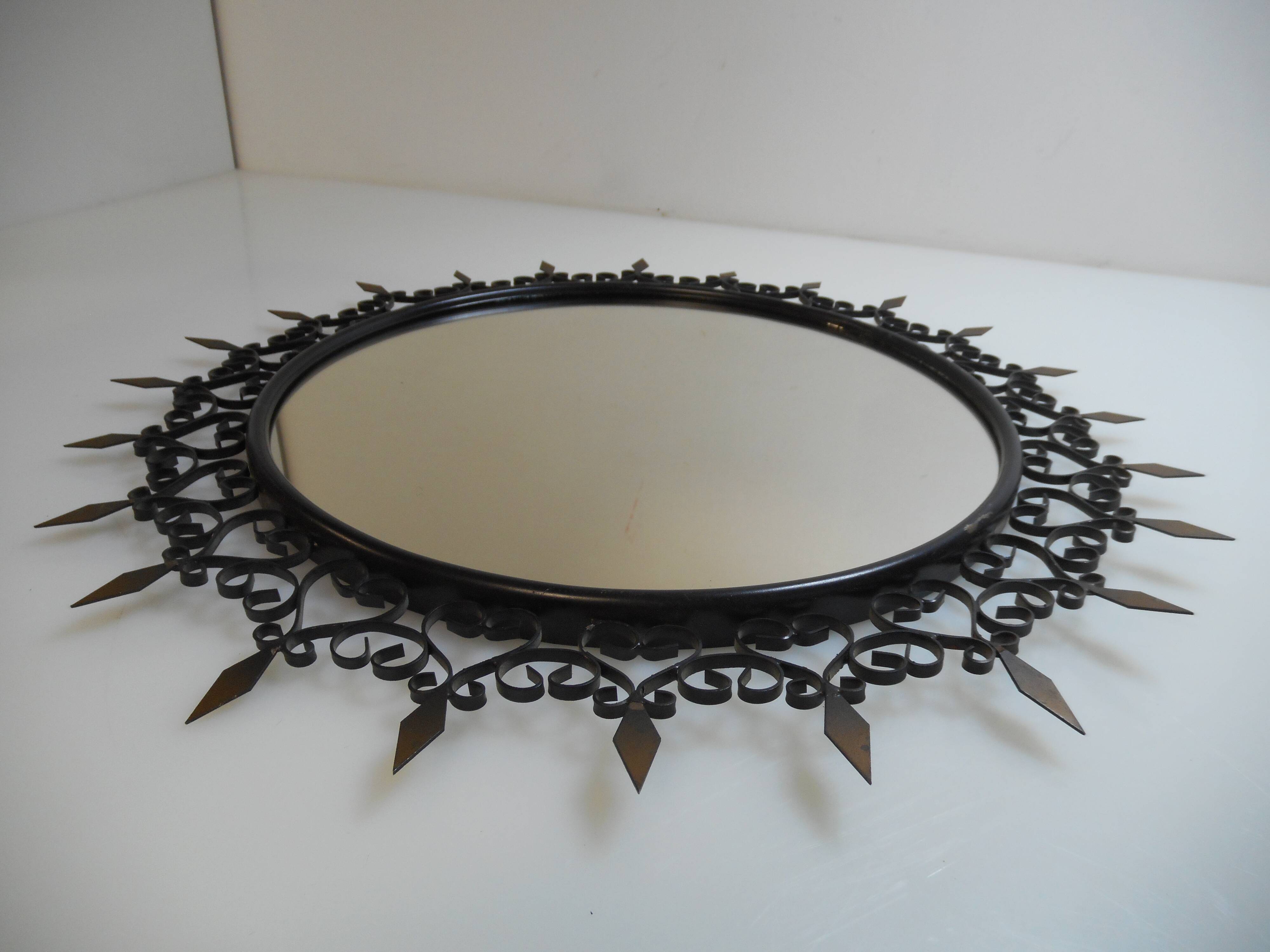 Signed Vallauris Chaty Sun mirror 44cm
