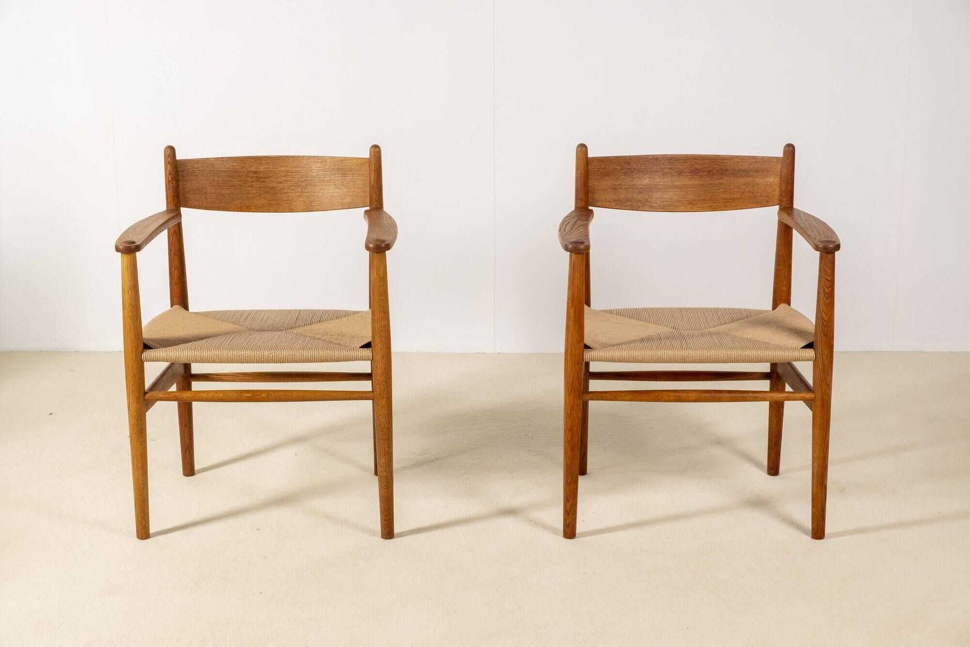 2x Hans J. Wegner CH37 in oiled oak, 1970s Denmark