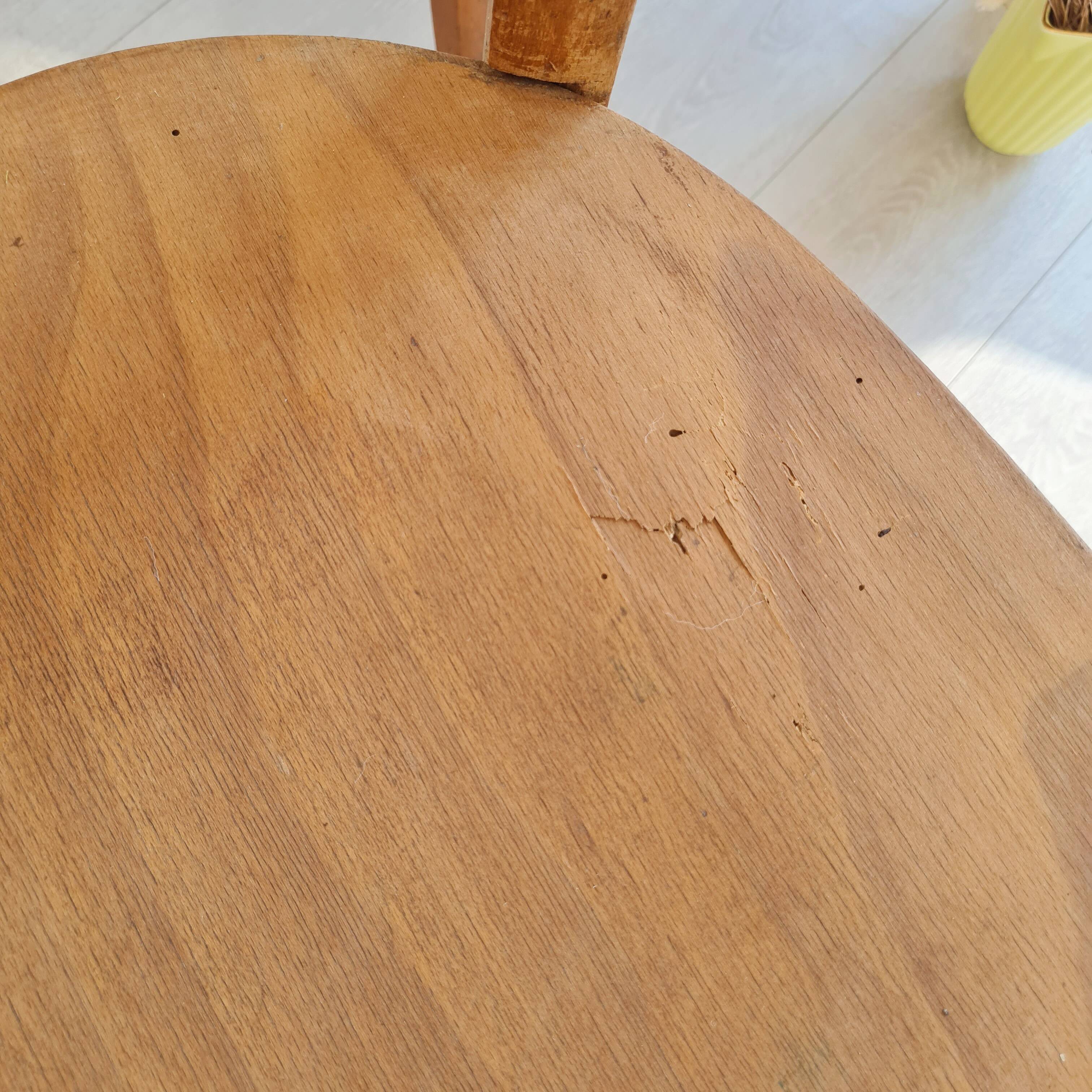 3 old wooden bistro chairs