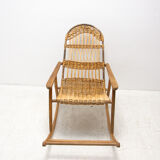 Mid century wicker rocking chair, czechoslovakia, 1960´s