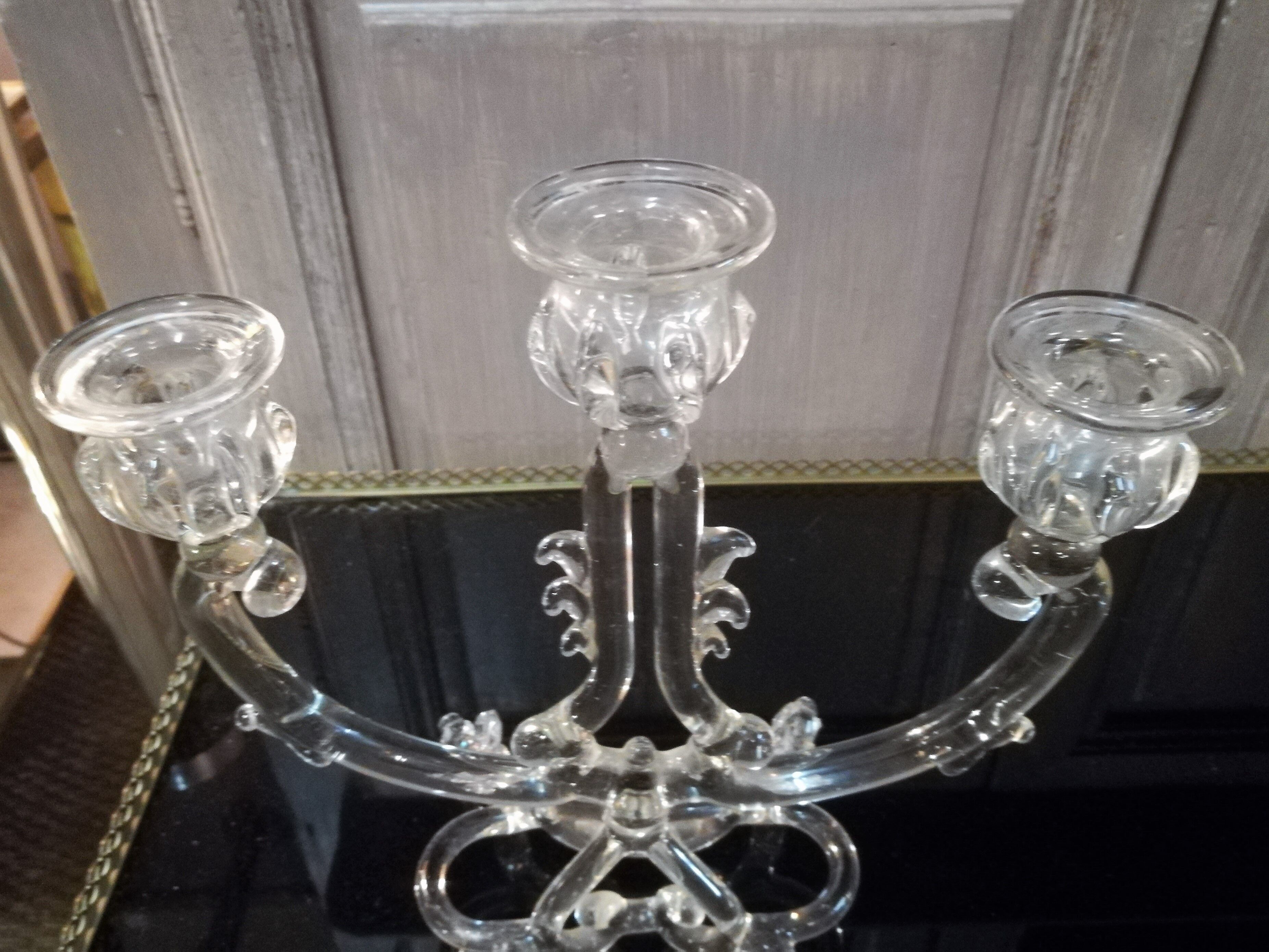 Pair of Murano blown glass chandeliers
