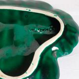Duo of leaf cups in green slurry from Vintage Vallauris