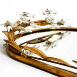 Metall wall mirror and matching shelf gold plated plated by Banci Firenze