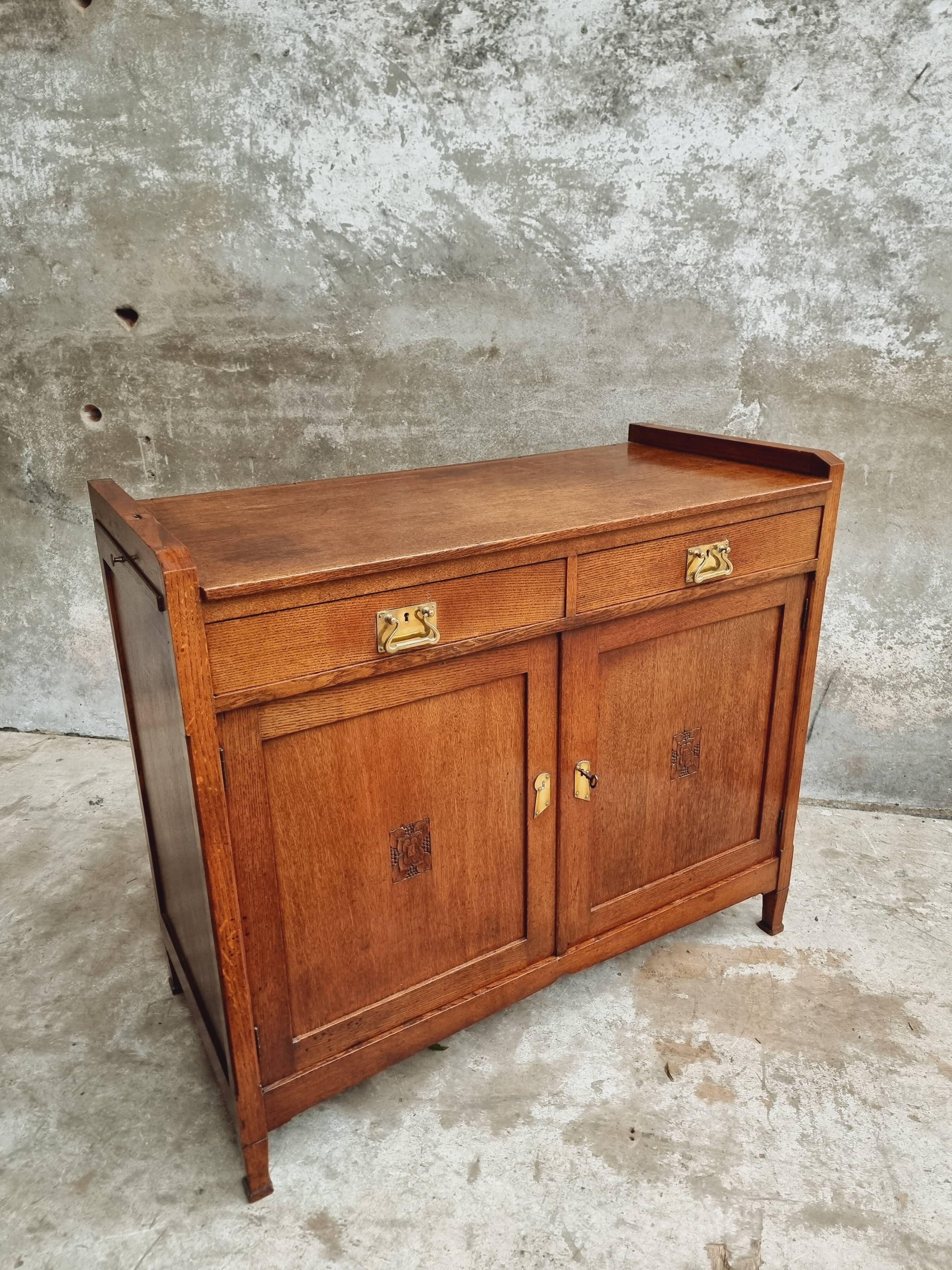 Antique sideboard chest of drawers Art Deco oak
