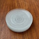 Set of 5 vintage Finnish glass plates from the Kastehelmi series by Oiva Toikka for Iittala.