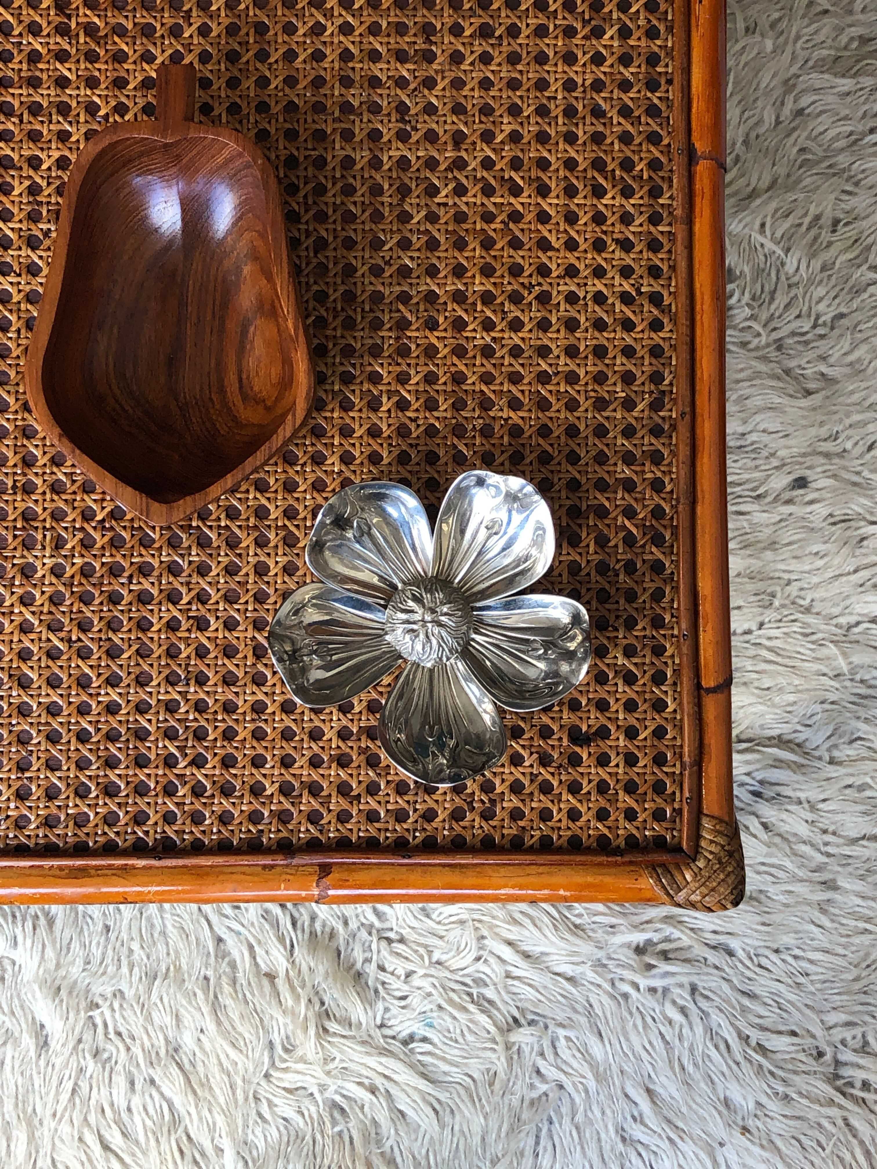 Table low rectangular rattan and caning