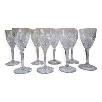Saint louis chantilly 8 crystal white wine glasses - 15 cm