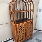 Vintage rattan shelf unit from the 70s