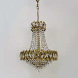 Old hot air balloon chandelier, glass tassels