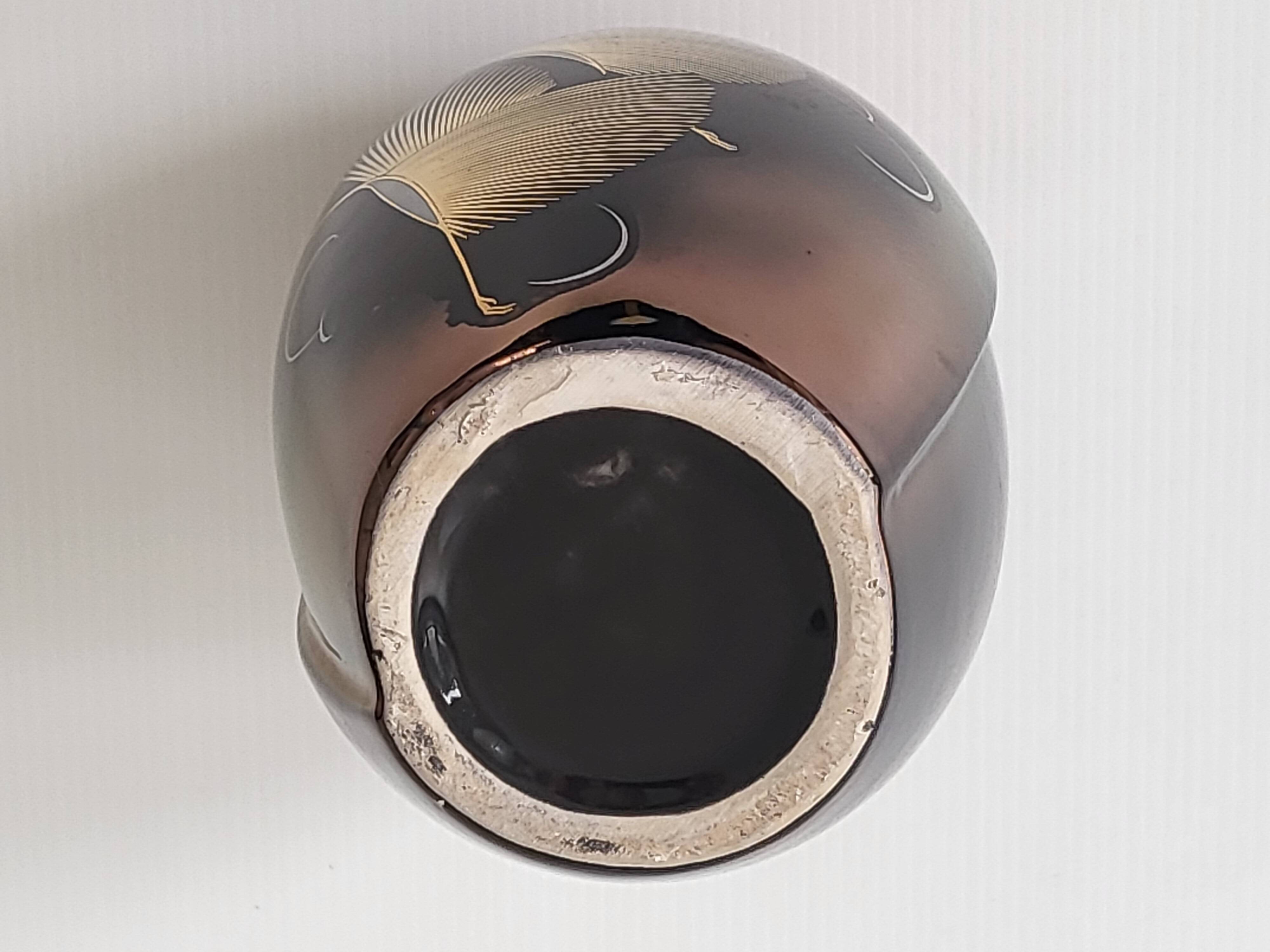 Vintage art deco vase with herons