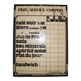 Plaque décorative "Prix service compris"