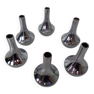 Chrome-Plated Candleholders by Quist, Germany, 1960s, Set of 6