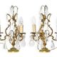 Pair of gilded bronze candelabra with three arms of light