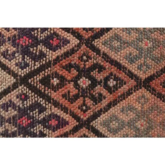 Vintage Turkish Oushak Handmade Wool Cotton Pink Runner Rug 78x376