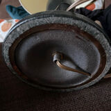 Lampe de bureau cuir et laiton