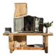 Large raw solid wood workbench