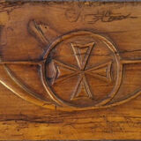 Panelling, ornamental pediment, 19th century.