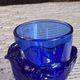 Coquetiers poussin en verre bleu cobalt 