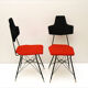 Italian Black & Red Dining Chairs, Set of 4