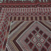 Hand-knotted Red Tunisian Ethnic Berber Wool Rug Margoum
