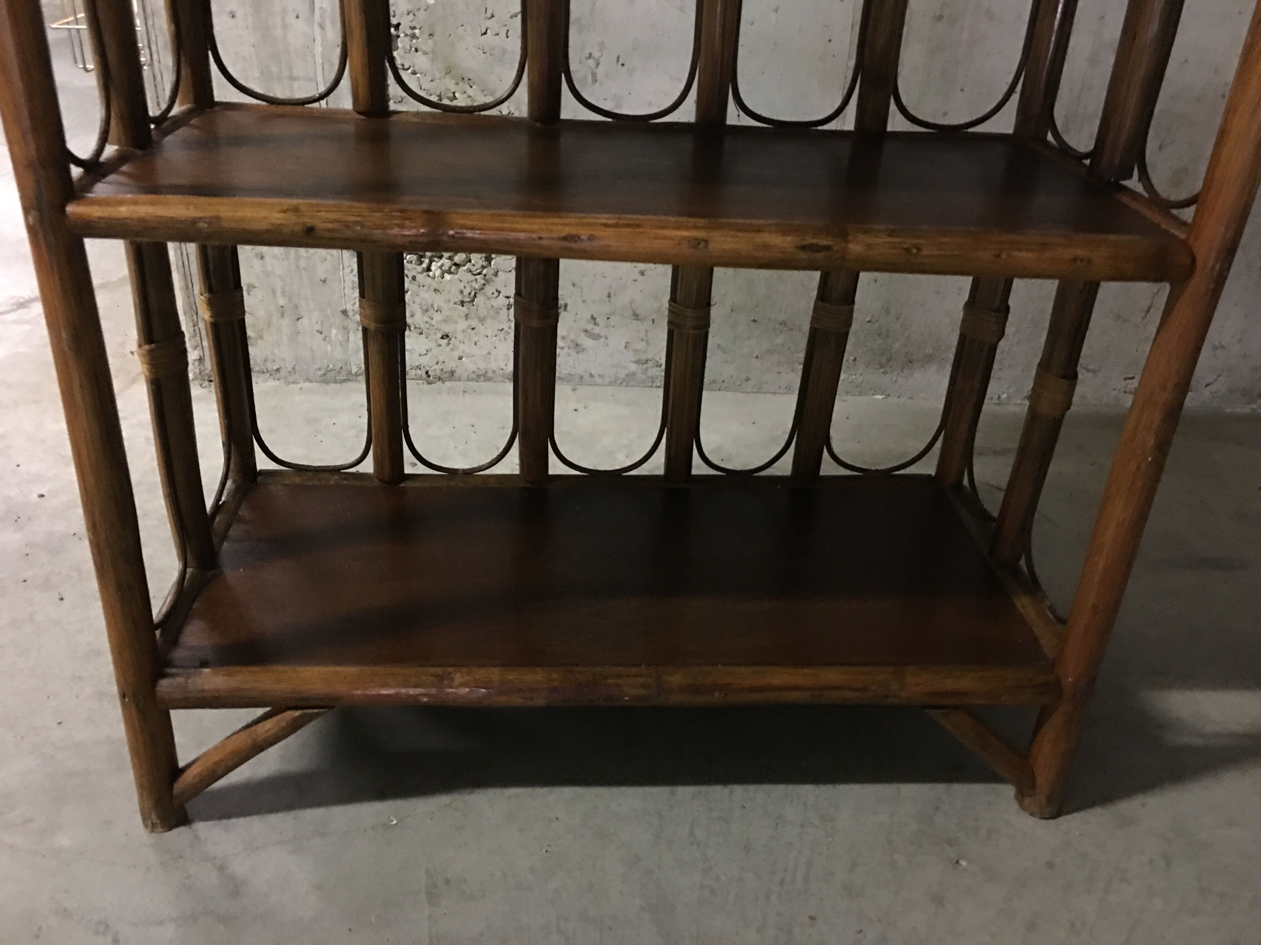 Rattan bookcase 70s