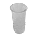 Vase ancien cylindrique de style années 40 en verre épais