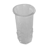 Old cylindrical vase in 40s style in thick glass