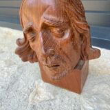 Carved wooden subject by Ferdinand PARPAN representing Christ