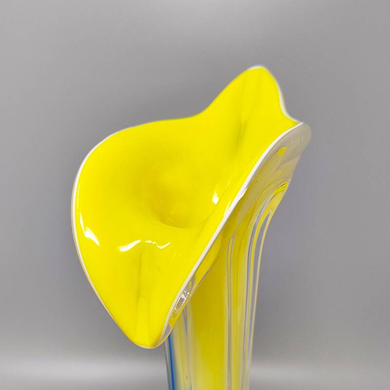 1960s Astonishing Jack in the Pulpit "Calla Lily" vase in Murano glass.