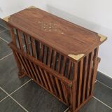 Rosewood and brass magazine stand table